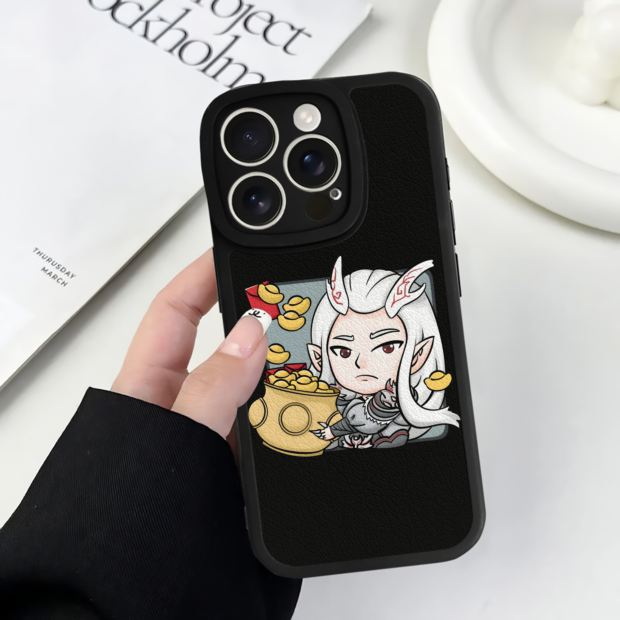 （画像用） Ne Zha 2 ナタ 魔童の大暴れ 【iPhone 16シリーズ対応】シリコンスマホケース（レザー調） 材質：シリコン